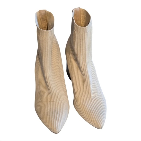 Steven New York By Steve Madden Ankle Booties Women 10M Neta Cream Knit Excellen - Picture 4 of 13